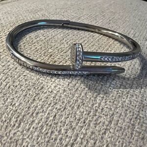 Elegant Silver Nail Bracelet